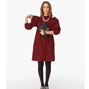 Clare V. Chic Back Poppy Brigette dress with puffed shoulders plus POCKETS